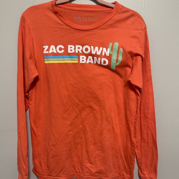 Zac Brown Collective Tops - Zac Brown Band Down the Rabbit Hole 2019 Live Tour Coral Long Sleeve Shirt